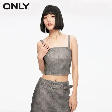 ONLY奥莱夏季通勤风休闲百搭修身PU短款背心马甲女商品大图