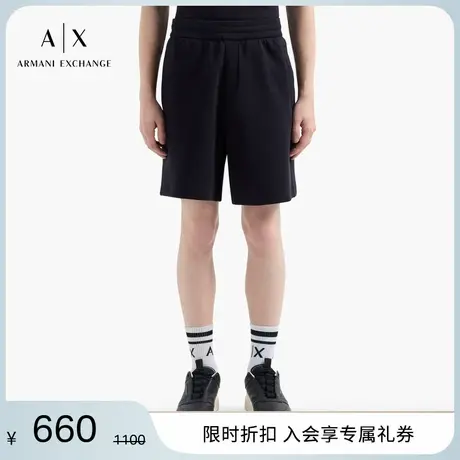 ARMANI EXCHANGE/阿玛尼2025夏季新款男士棉质微弹运动纯色短裤图片