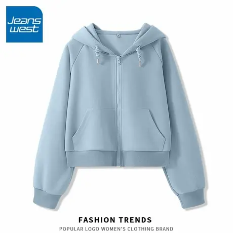 KV真维斯短款卫衣外套女春秋2025年新款女装韩系薄款宽松显瘦开衫商品大图