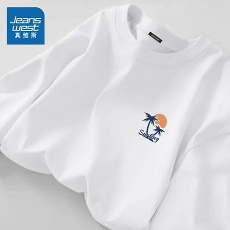 NN真维斯重磅纯棉长袖t恤男款春秋内搭宽松打底衫青少年休闲上衣商品大图