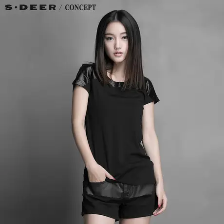 S·DEER＼CONCEPT【新品】圣迪奥专柜正品现代感的漆皮T恤5280168图片