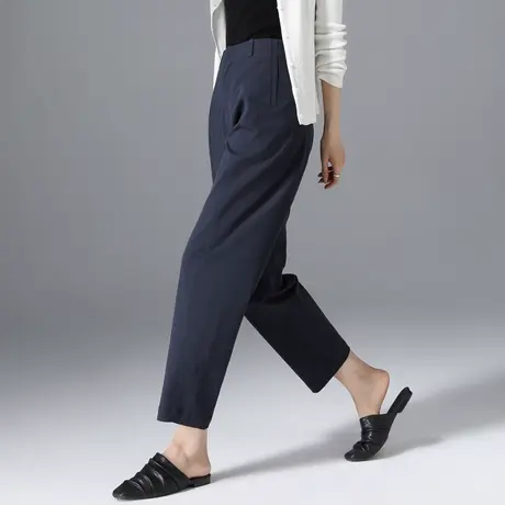 镰刀裤天丝棉哈伦裤女春秋2025新款高腰宽松裤子休闲裤九分萝卜裤商品大图