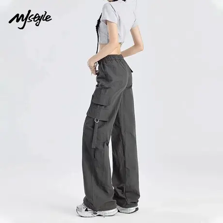 MJ STYLE美式工装裤女2025春夏新款高腰直筒长裤小个子休闲运动裤商品大图