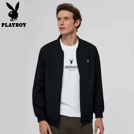 【五防面料】花花公子防风防水行政夹克男士纯色百搭商务休闲外套图片