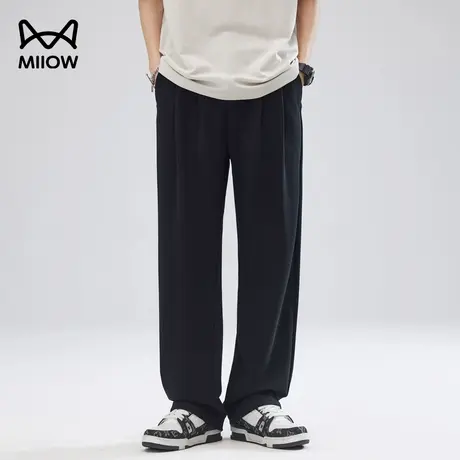 猫人美式宽松休闲长裤男士夏季薄款冰丝透气运动直筒夏天工装裤子商品大图