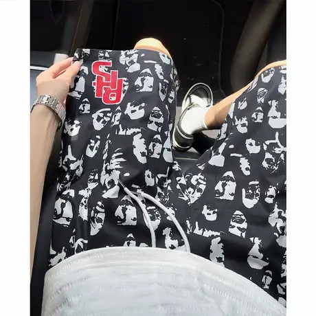 沙滩裤男夏季2025新款运动五分裤宽松休闲裤大码跑步健身直筒裤子商品大图