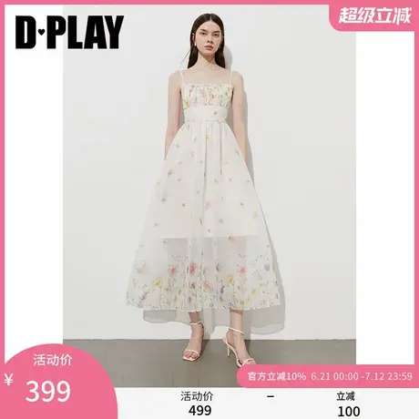 DPLAY【黑标】2025年夏季新款白色连衣裙女雪纺吊带初恋裙子长裙图片