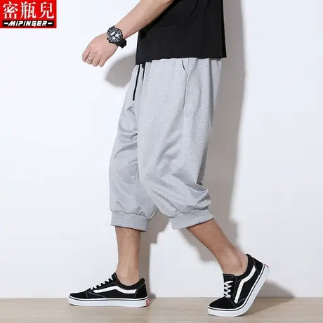 密瓶儿七分裤男宽松夏季男士大码胖子裤子男潮流休闲运动短裤男潮商品大图