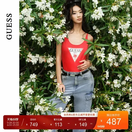 【李孝利同款】GUESS 女直筒大码显瘦宽松牛仔裤商品大图
