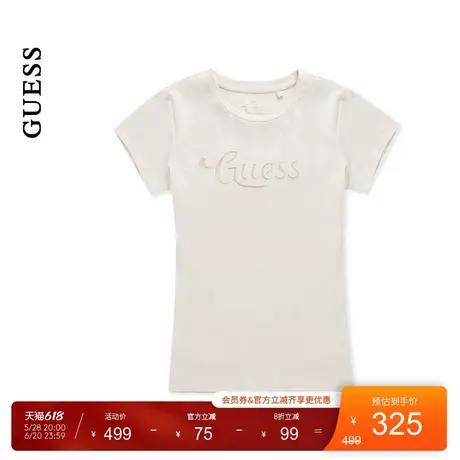 GUESS25年新款夏季女士百搭日常修身圆领短袖T恤-W5GI47KA0Q1图片