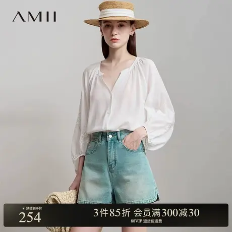Amii【法式优雅刺绣衬衫】25夏法式优雅轻奢精美刺绣衬衣衬衫女商品大图