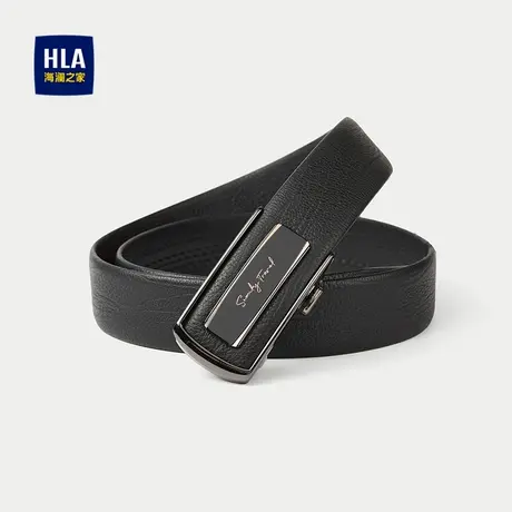 HLA/海澜之家自动扣皮带2025新款精致压花商务通勤柔韧时尚腰带男图片
