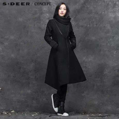 sdeer圣迪奥时尚酷感可拆卸搭片大衣S15481898图片