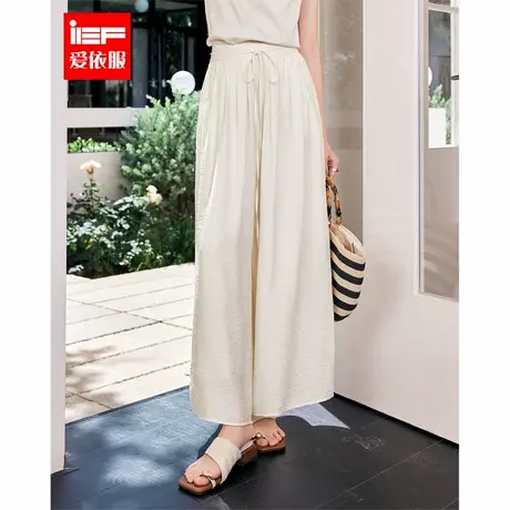 IEF/爱依服2025年夏季新款高腰阔腿裤女宽松遮肉显瘦百搭长裤子商品大图