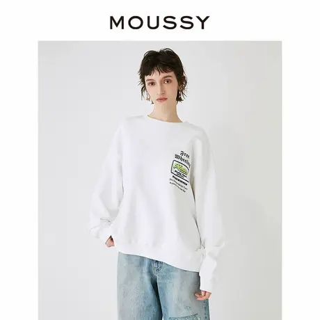 MOUSSY 新品创意LOGO设计感通勤套头圆领宽松卫衣010HSQ90-0340商品大图