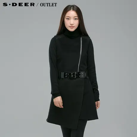 【新品】sdeer圣迪奥专柜正品女装时尚百搭毛呢连衣裙3481257图片