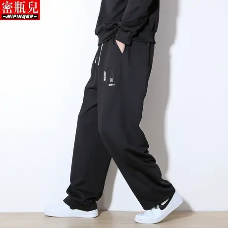 密瓶儿加肥加大长裤休闲运动裤男宽松秋季男士潮流男装大码裤子男商品大图