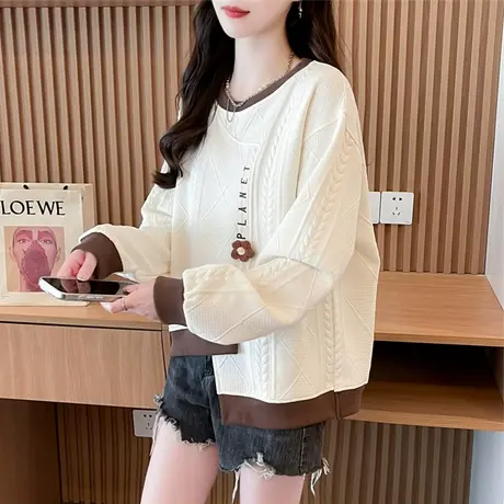 不规则卫衣女2025新款春秋季韩版宽松薄款短款早秋小个子上衣外套图片