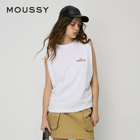 MOUSSY 夏季新品中性风趣味零食印花无袖T恤女010HAL90-2121图片