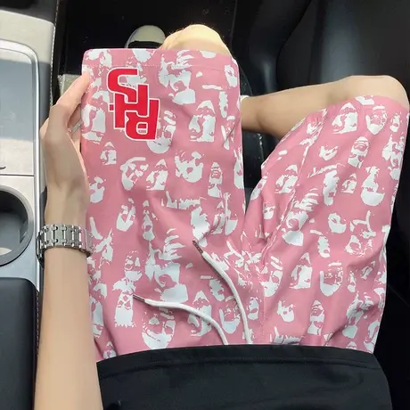 沙滩短裤男夏季2025新款宽松冰丝速干运动休闲裤健身跑步五分裤子商品大图