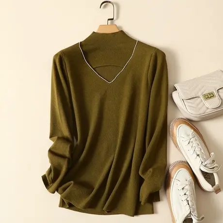 清仓！半高领毛衣套头打底衫女秋冬新款内搭爆款百搭洋气针织衫女图片