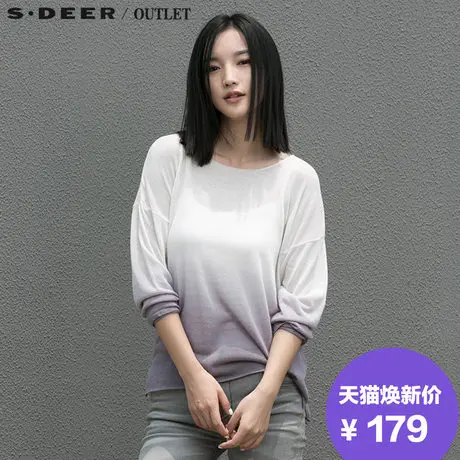 s.deer【新品】圣迪奥专柜正品随意自我渐变吊染针织衫S15183567图片