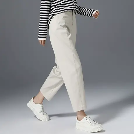 天丝棉哈伦裤女春秋新款松紧腰显瘦休闲萝卜裤九分镰刀裤宽松裤子商品大图