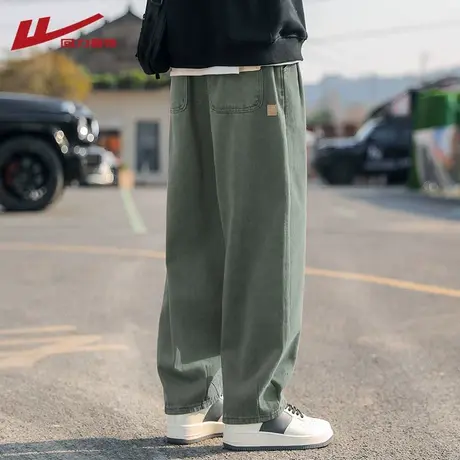 回力美式纯棉工装裤子男士夏季2025新款男生宽松直筒春秋休闲长裤商品大图