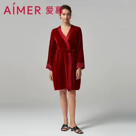 爱慕好事将近睡衣女士本命年龙年红品睡袍/含真丝吊带睡裙家居服图片