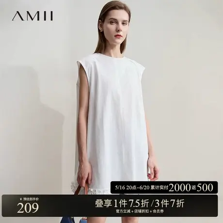 AMII【韩版亚麻衬衫】25春夏韩版休闲宽松慵懒减龄无袖衬衫女衬衣商品大图