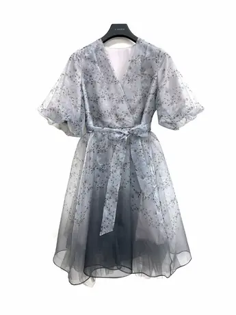 【直播间专属】sdeer圣迪奥女装Z式V领连衣裙S223Z12F7商品大图