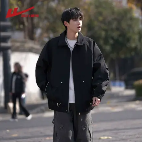 回力美式复古棒球服男士外套春秋2025新款潮牌宽松设计感夹克男生图片