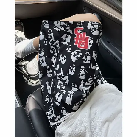 沙滩短裤男夏季2025新款休闲裤宽松直筒裤潮牌运动薄款透气五分裤图片