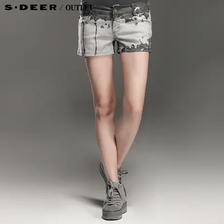 【新品】sdeer圣迪奥专柜正品女装纯棉牛仔显瘦热裤短裤3280901图片