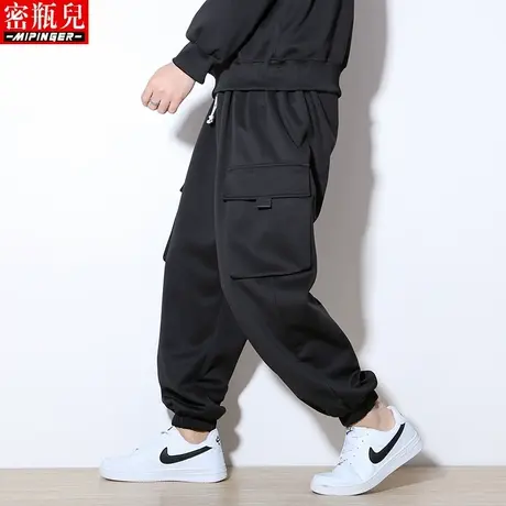 密瓶儿工装裤男宽松秋季男士大码潮牌休闲运动裤胖子男装裤子男潮商品大图