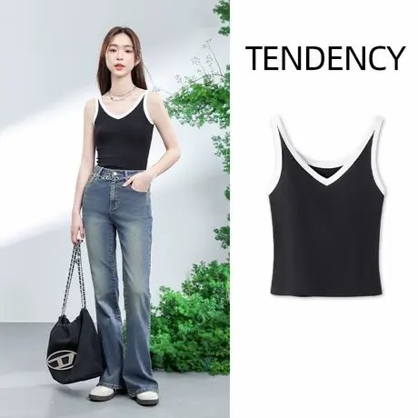 KWV真维斯吊带背心女内搭2025新款夏外穿辣妹风设计感美式上衣女商品大图