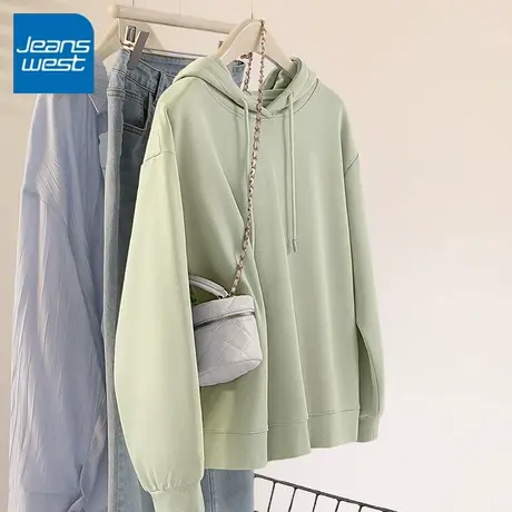 KV真维斯卫衣女早秋季新款2025美式复古连帽休闲套头长袖上衣外套商品大图