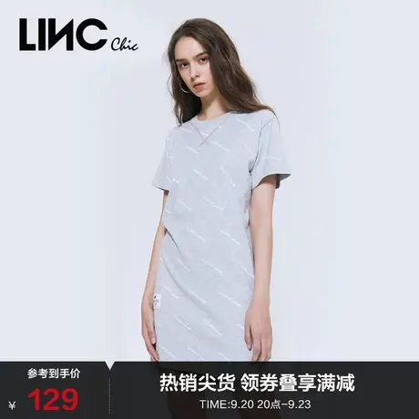 LINCCHIC金羽杰连衣裙女复古活力运动印花修身连衣裙女2021507图片