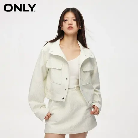 ONLY奥莱夏季时尚休闲立领印花短款夹克外套女图片
