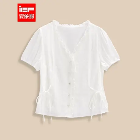IEF/爱依服【微胖】大码女装2025夏季新款法式成熟优雅气质上衣商品大图