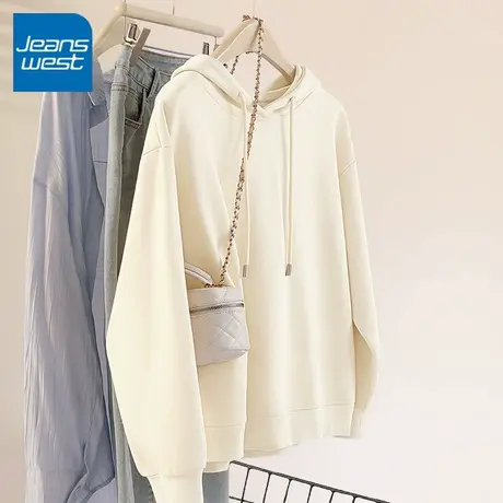 KV真维斯连帽卫衣女春秋款2025新款薄款韩版百搭外套慵懒风上衣女商品大图