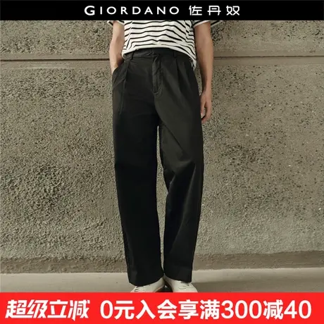 【韩国同款】佐丹奴裤子男纯棉压褶直筒裤中腰休闲长裤男01115534商品大图