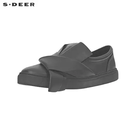 sdeer圣迪奥设计感拼接黑色皮鞋S20183956图片
