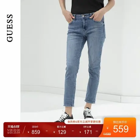 GUESS女士简约经典款百搭直筒铅笔牛仔裤-YO1D0019图片