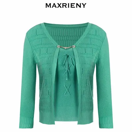 【奥莱】MAXRIENY优雅复古针织毛衫上衣女春装商品大图