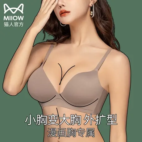 猫人外扩型胸内衣女小胸聚拢漫画胸显大薄款夏季收副乳防下垂文胸图片