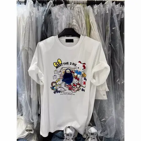 韩国东大门2025夏季新款减龄卡通kt猫立体玩偶宽松垫肩短袖T恤女商品大图