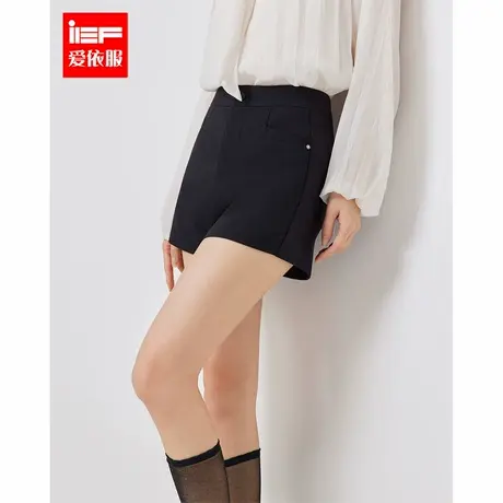IEF/爱依服裤子2025夏季新款韩版简约纯色通勤气质显腿长百搭短裤商品大图