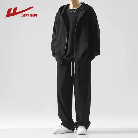 回力休闲运动套装男士春秋季2025新款卫衣休闲裤青少年三件套搭配图片