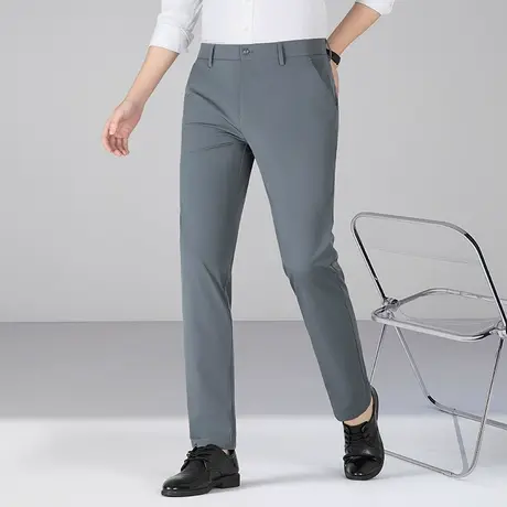 高级感弹力西裤男士春夏款修身直筒长裤百搭商务职业休闲裤子薄款商品大图